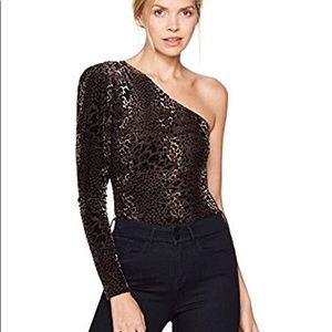 Guess Dia Animal Print Velour Bodysuit